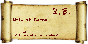 Wolmuth Barna névjegykártya